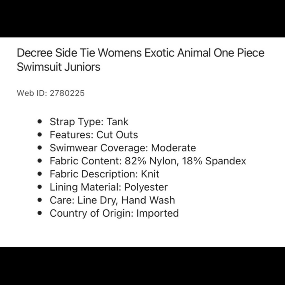 NWT DECREE ANIMAL PRINT BATHING SUIT💗💗💗 - Picture 5 of 6